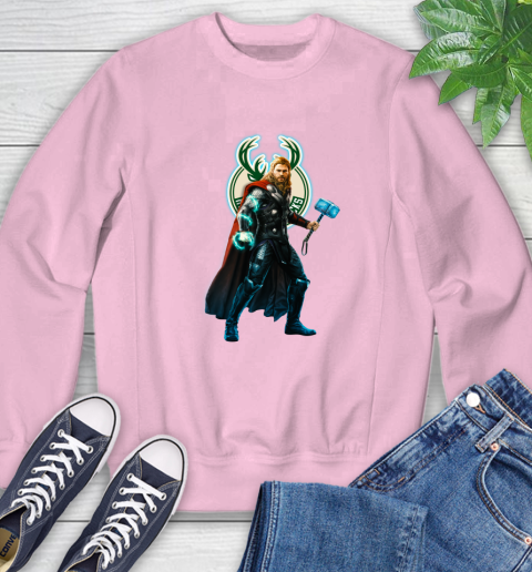NBA Thor Avengers Endgame Basketball Milwaukee Bucks Sweatshirt 9