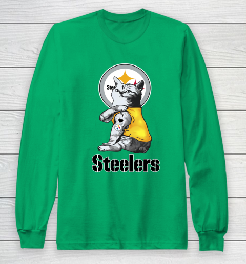 NFL Football My Cat Loves Pittsburgh Steelers Long Sleeve T-Shirt 4