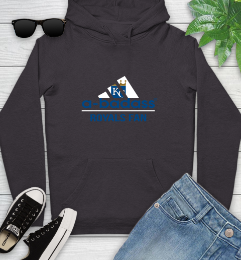 MLB A Badass Kansas City Royals Fan Adidas Baseball Sports Youth Hoodie 8