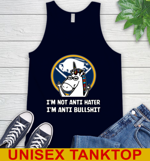 Buffalo Sabres NHL Hockey Unicorn I'm Not Anti Hater I'm Anti Bullshit Tank Top 3