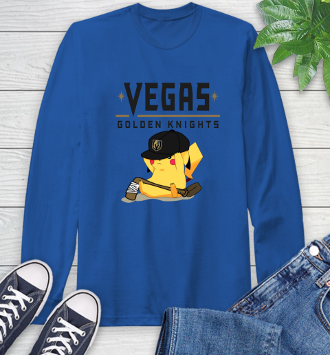 NHL Pikachu Hockey Sports Vegas Golden Knights Long Sleeve T-Shirt 9