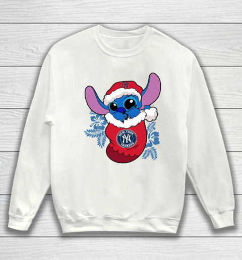 New York Yankees Christmas Stitch In The Sock Funny Disney MLB Sweatshirt 2