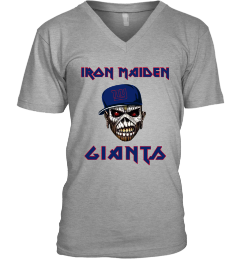 NFL New York Giants Iron Maiden Rock Band Music Football Sports oYGI3DCSB0n v neck unisex 8 95 151514 front sport grey