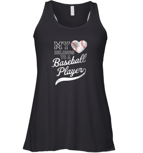 Baseball Player Wife Or Girlfriend Heart Racerback Tank