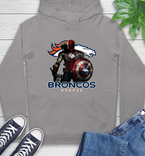 NFL Captain America Thor Spider Man Hawkeye Avengers Endgame Football Denver Broncos Hoodie 6