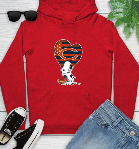 Chicago Bears NFL Football The Peanuts Movie Adorable Snoopy Youth Hoodie 11