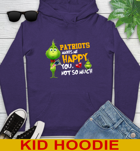 NFL New England Patriots Makes Me Happy You Not So Much Grinch Football Sports Youth Hoodie 6 NFL New England Patriots Makes Me Happy You Not So Much Grinch Football Sports Youth Hoodie - Image 6