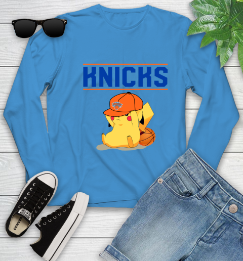 NBA Pikachu Basketball Sports New York Knicks Youth Long Sleeve 7