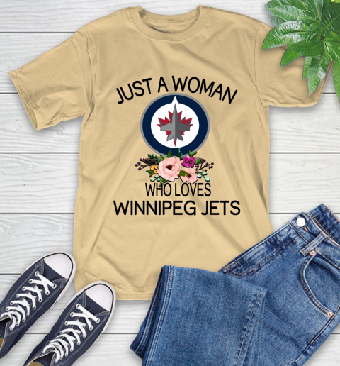 NHL Just A Woman Who Loves Winnipeg Jets Hockey Sports T-Shirt 6