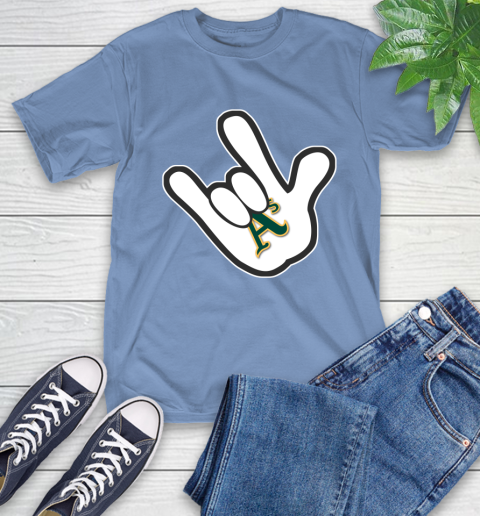 Oakland Athletics MLB Baseball Mickey Rock Hand Disney T-Shirt 11