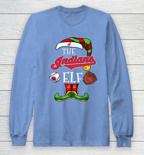 Cleveland Indians Christmas ELF Funny MLB Long Sleeve T Shirt Tee For Sports