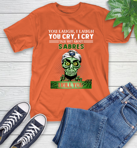 NHL Talk Shit About Buffalo Sabres I Kill You Achmed The Dead Terrorist Jeffrey Dunham Hockey T-Shirt 4
