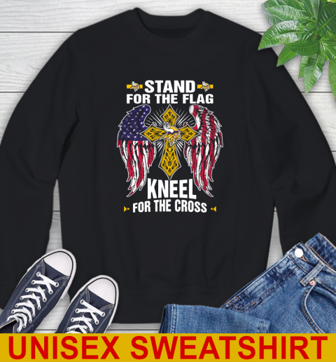NFL Football Minnesota Vikings Stand For Flag Kneel For The Cross Shirt Sweatshirt