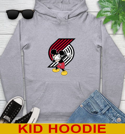 Portland Trail Blazers NBA Basketball Dabbing Mickey Disney Sports Youth Hoodie 6