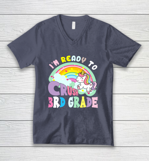 Back to school shirt ready to crush 3rd grade unicorn V-Neck T-Shirt 15