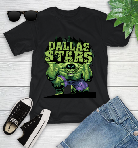 Dallas Stars NHL Hockey Incredible Hulk Marvel Avengers Sports Youth T-Shirt 2