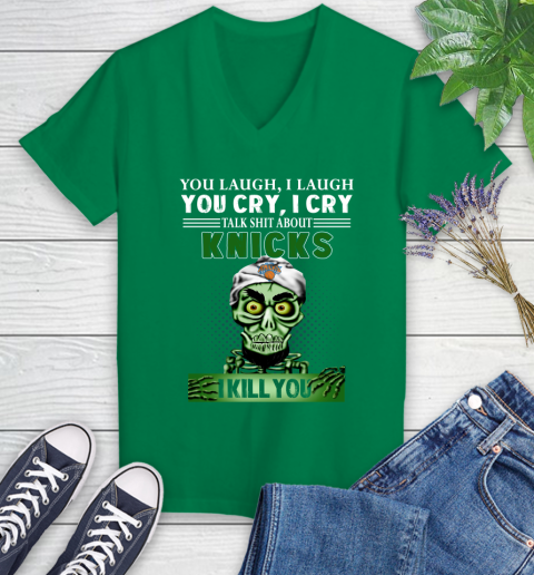NBA Talk Shit About New York Knicks I Kill You Achmed The Dead Terrorist Jeffrey Dunham Basketball Women's V-Neck T-Shirt 5