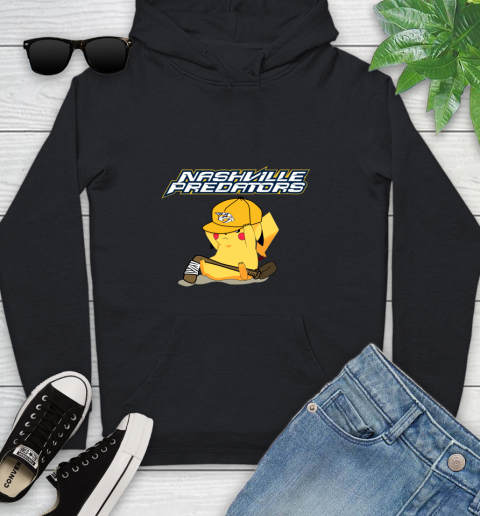 NHL Pikachu Hockey Sports Nashville Predators Youth Hoodie 2