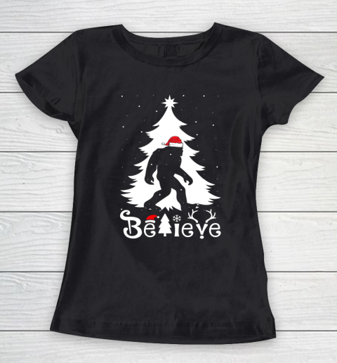 Bigfoot Christmas Gifts For Men Boys Girls Funny Christmas Women's T-Shirt