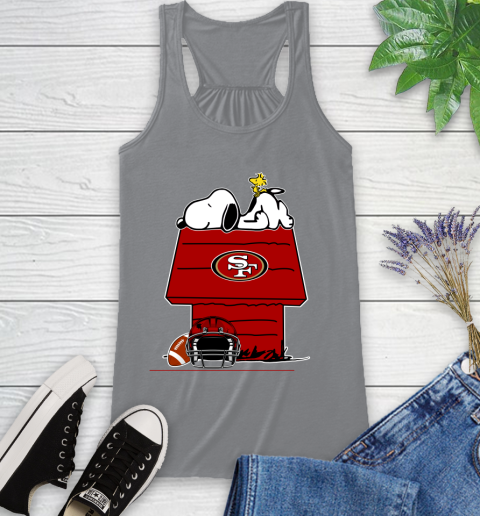 San Francisco 49ers NFL Football Snoopy Woodstock The Peanuts Movie Racerback Tank 5