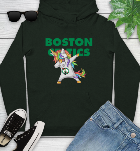 Boston Celtics NBA Basketball Funny Unicorn Dabbing Sports Youth Hoodie 13