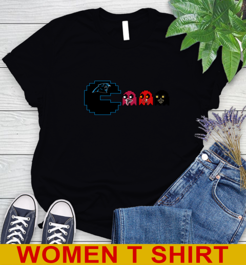 Carolina Panthers NFL Football Pac Man Champion Women's T-Shirt 2