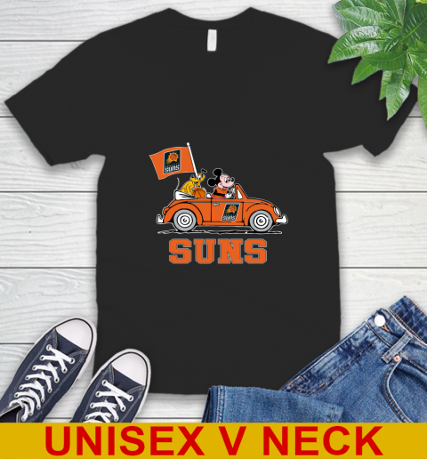 NBA Basketball Phoenix Suns Pluto Mickey Driving Disney Shirt V-Neck T-Shirt 2