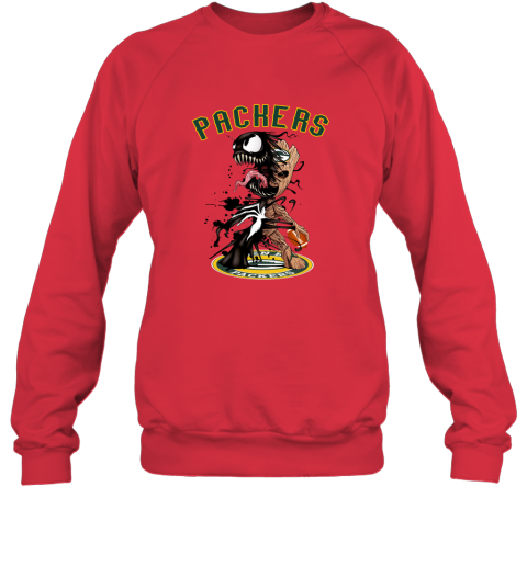 NFL Green Bay Packers Football Venom Groot Guardians Of The Galaxy 59L6zP6ZGPY sweatshirt 35 95 151514 front red