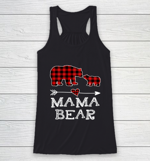 Mama Bear Christmas Pajama Red Plaid Buffalo Racerback Tank