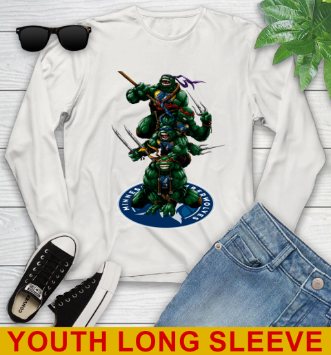 NBA Basketball Minnesota Timberwolves Teenage Mutant Ninja Turtles Shirt Youth Long Sleeve 12