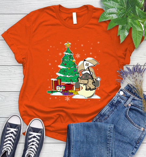 New Orleans Saints NFL Football Cute Tonari No Totoro Christmas Sports Women's T-Shirt 3
