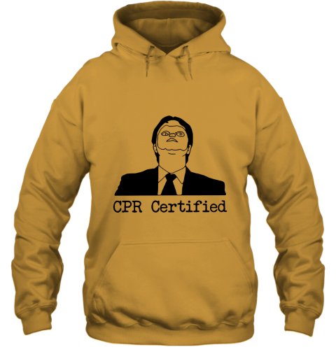 rwvb first aid fail cpr certified the office hoodie 23 front gold