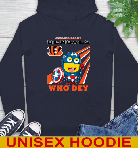 NFL Football Cincinnati Bengals Captain America Marvel Avengers Minion Shirt Hoodie 3