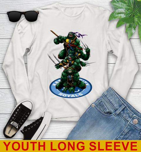 MLB Baseball Kansas City Royals Teenage Mutant Ninja Turtles Shirt Youth Long Sleeve 12