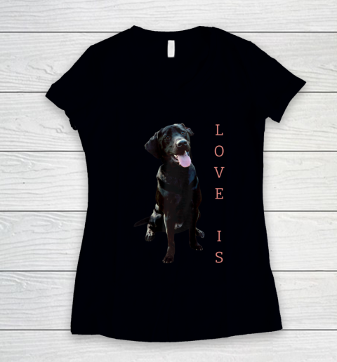 Dog Mom Shirt Labrador Retriever Shirt Women Men Kids Black Lab Dog Mom Women's V-Neck T-Shirt