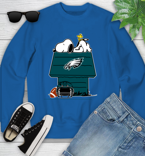 Philadelphia Eagles NFL Football Snoopy Woodstock The Peanuts Movie Youth Sweatshirt