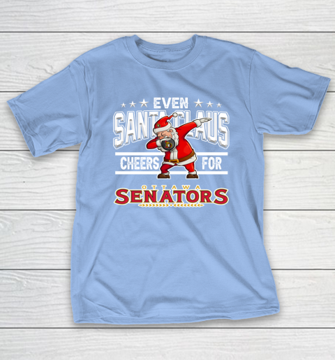 Ottawa Senators Even Santa Claus Cheers For Christmas NHL T-Shirt 10
