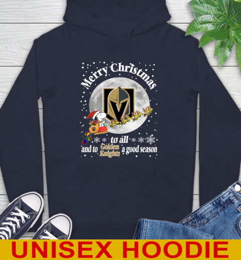 Vegas Golden Knights Merry Christmas To All And To Golden Knights A Good Season NHL Hockey Sports Hoodie 3