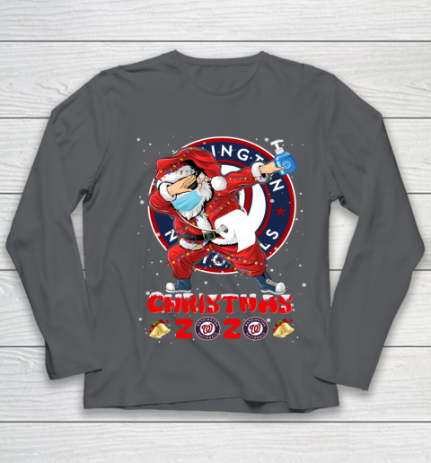 Washington Nationals Funny Santa Claus Dabbing Christmas 2020 MLB Youth Long Sleeve 6