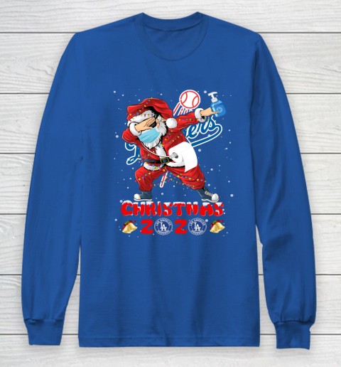 Los Angeles Dodgers Funny Santa Claus Dabbing Christmas 2020 MLB Long Sleeve T-Shirt 6