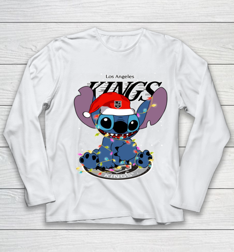 Los Angeles Kings NHL Hockey noel stitch Christmas Youth Long Sleeve