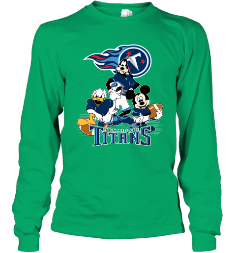NFL Tennessee Titans Mickey Mouse Donald Duck Goofy Football T Shirt SvCmLAsxI86 long sleeve tee 14 95 151514 front irish green