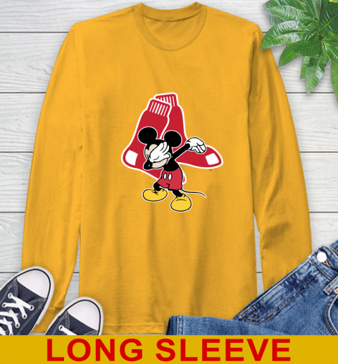 Boston Red Sox MLB Baseball Dabbing Mickey Disney Sports Long Sleeve T-Shirt 3