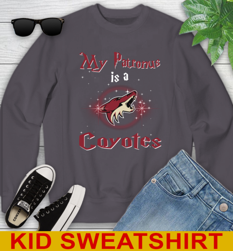 NHL Hockey Harry Potter My Patronus Is A Arizona Coyotes Youth Sweatshirt 5