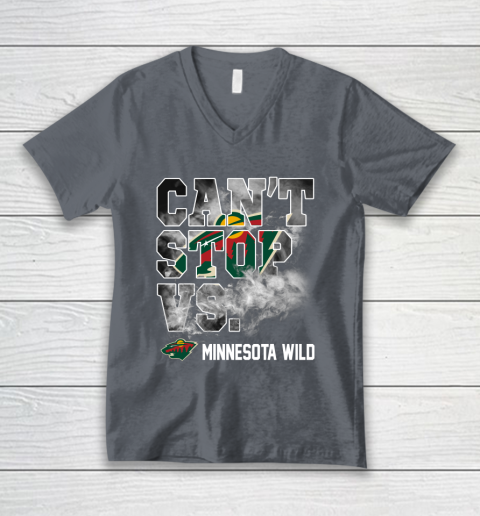 NHL Minnesota Wild Hockey Can't Stop Vs V-Neck T-Shirt 4