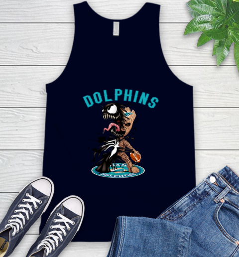 NFL Miami Dolphins Football Venom Groot Guardians Of The Galaxy Tank Top 3