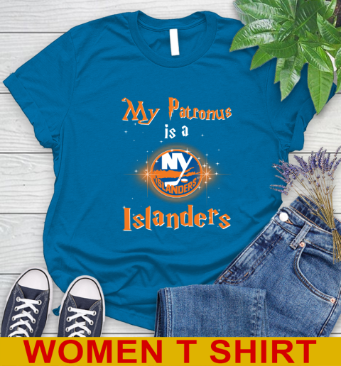 NHL Hockey Harry Potter My Patronus Is A New York Islanders Women's T-Shirt - Image 9