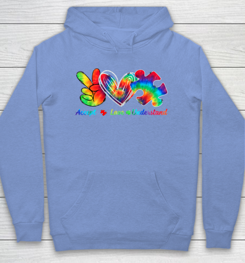 Autism Awareness Accept Understand Love Autism Mom Tie Dye Fitted Hoodie 8