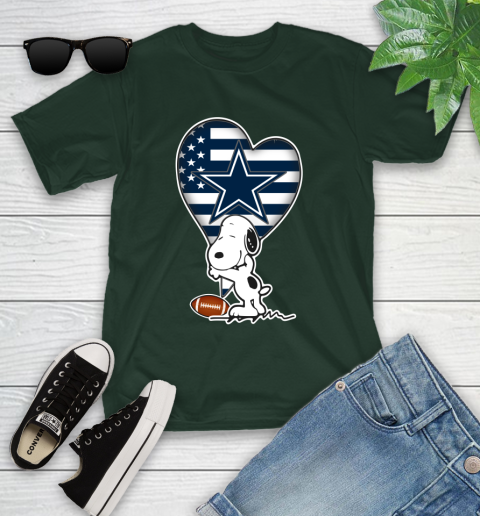 Dallas Cowboys NFL Football The Peanuts Movie Adorable Snoopy Youth T-Shirt 5