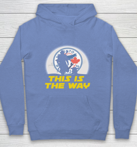 Toronto Blue Jays MLB Baseball Star Wars Yoda And Mandalorian This Is The Way Youth Hoodie - Image 9